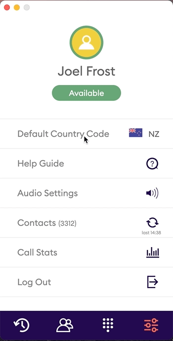 Country Code Selection