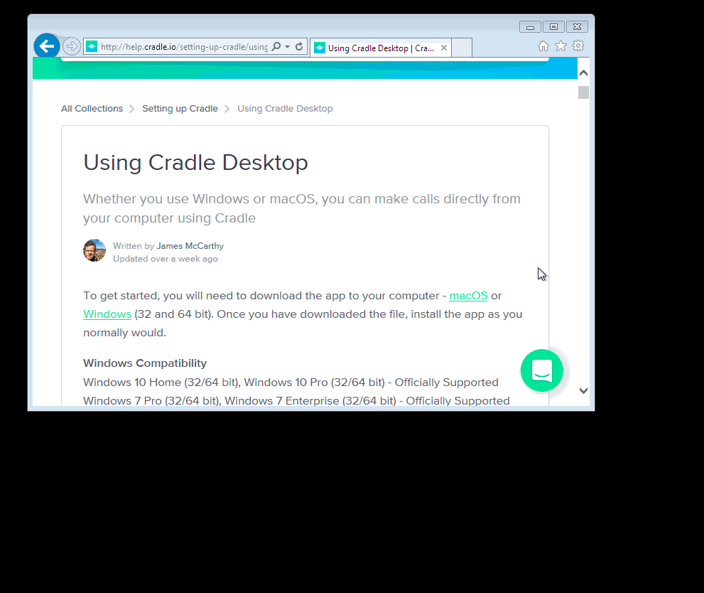 Installing Cradle Desktop