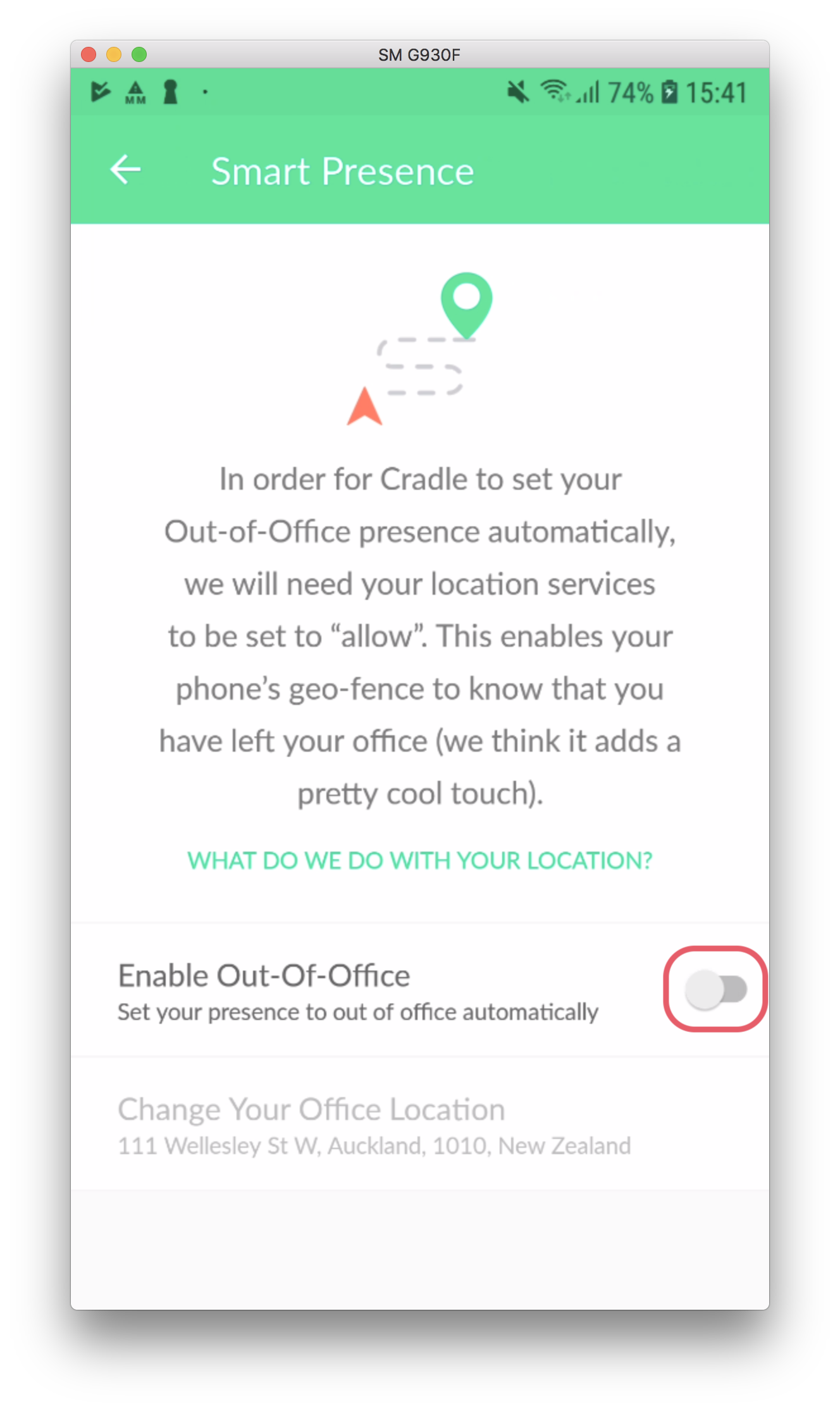 Enable Out of office