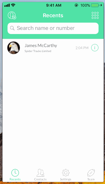 Recents Call iOS